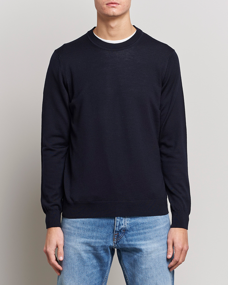 Herre | Trøjer | NN07 | Ted Merino Crew Neck Pullover Navy Blue
