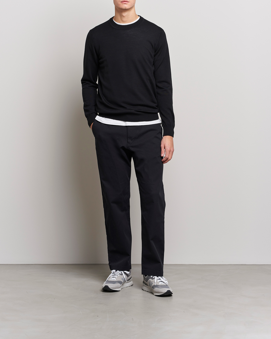 Herre | Wardrobe basics | NN07 | Ted Merino Crew Neck Pullover Black
