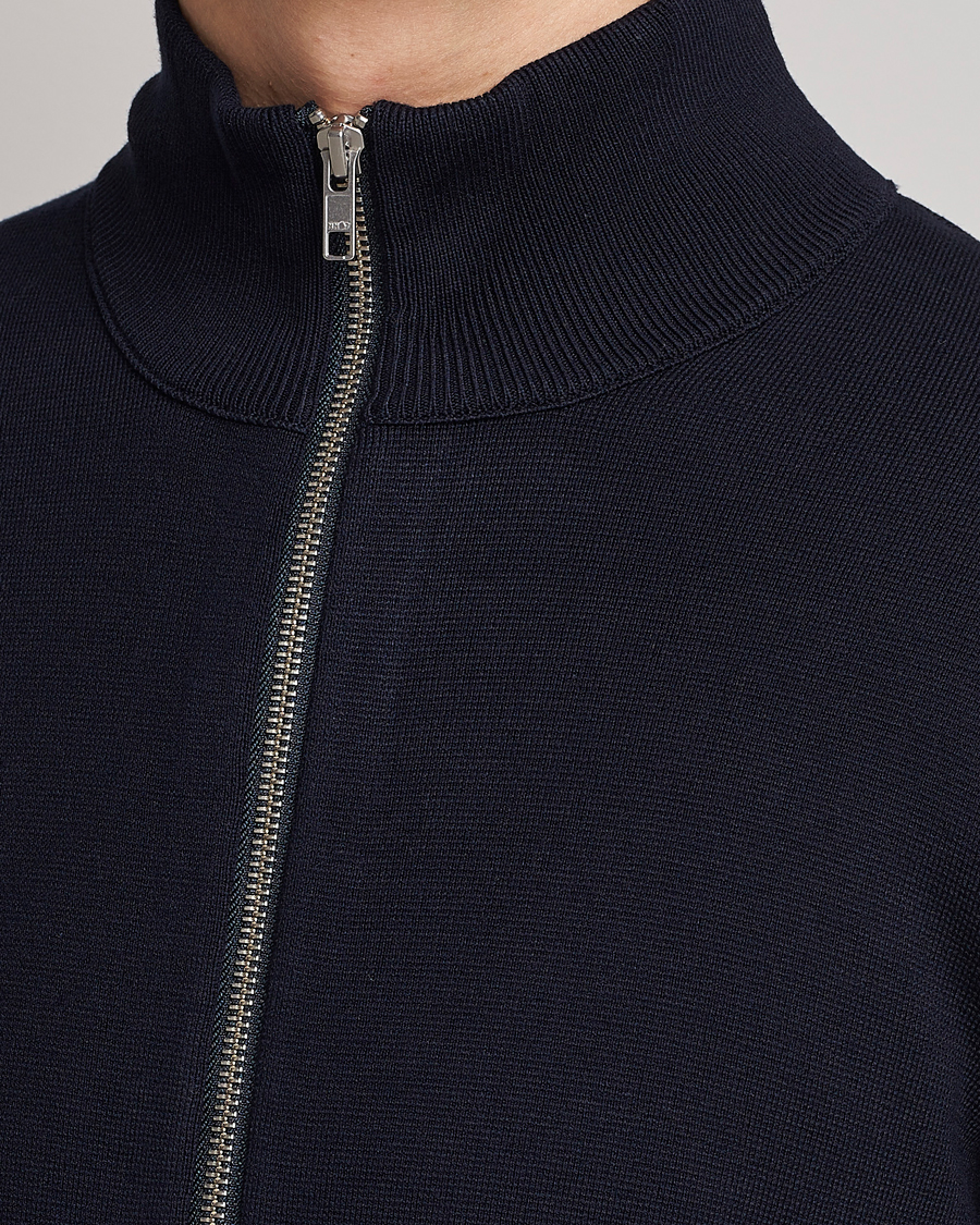 Herre | Trøjer | NN07 | Luis Cotton/Modal Full Zip Sweater Navy Blue
