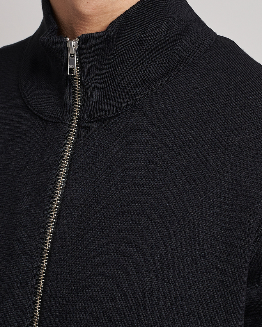 Herre | Trøjer | NN07 | Luis Knitted Full-Zip Sweater Black