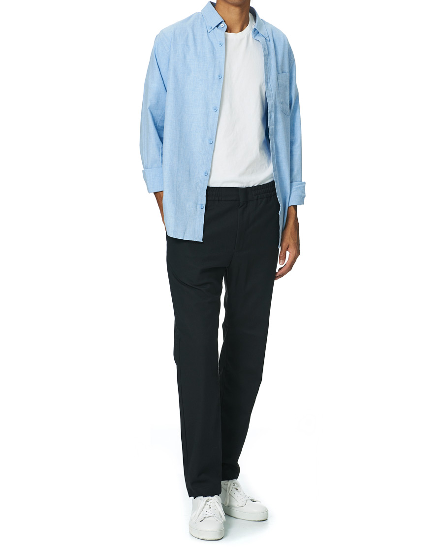 Herre | Bukser | NN07 | Foss Brushed Drawstring Pants Navy Blue