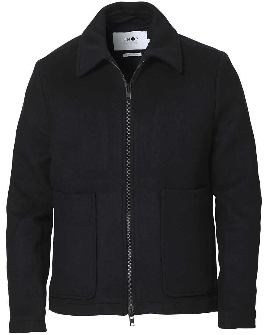 Herre | Jakker | NN07 | Gael Wool Flight Jacket Navy Blue