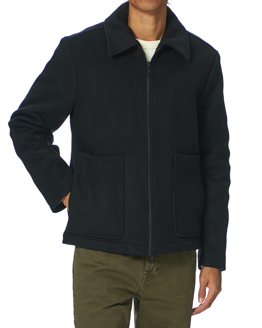 Herre | Jakker | NN07 | Gael Wool Flight Jacket Navy Blue