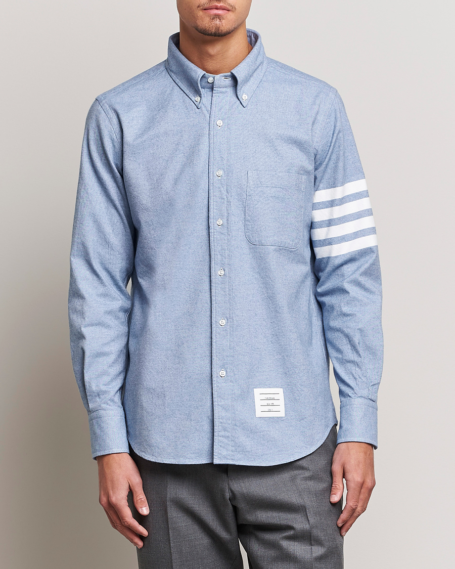 Herre | Afdelinger | Thom Browne | 4-Bar Flannel Shirt Light Blue