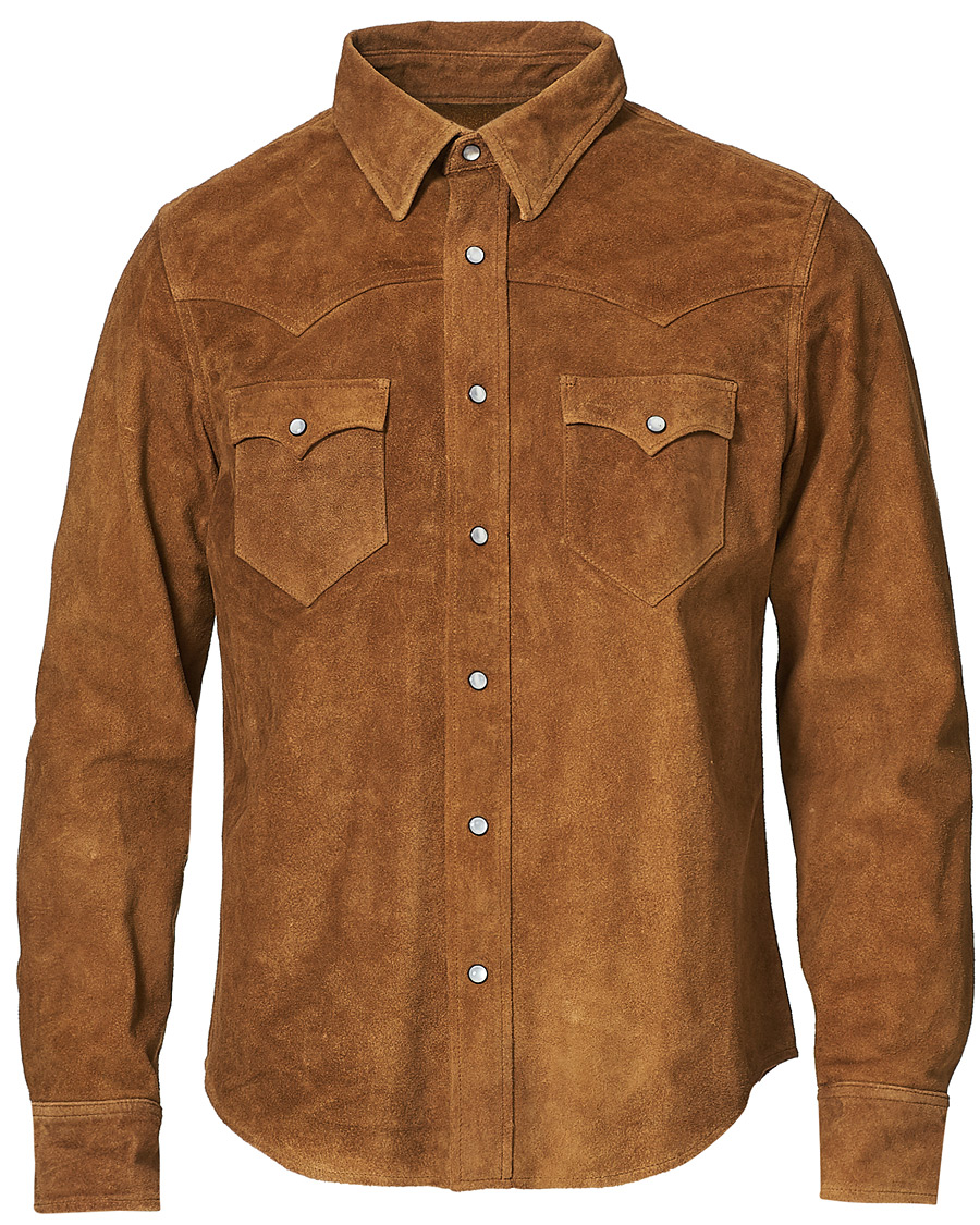 Herre | Jakker | RRL | Lulworth Lined Leather Shirt Jacket Tan