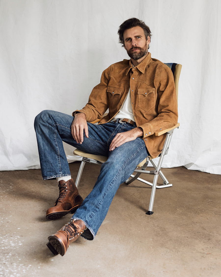 Herre | Jakker | RRL | Lulworth Lined Leather Shirt Jacket Tan