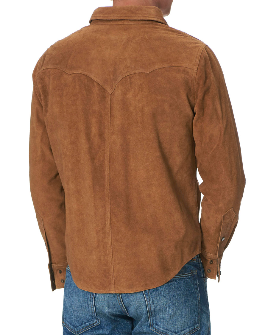 Herre | Jakker | RRL | Lulworth Lined Leather Shirt Jacket Tan