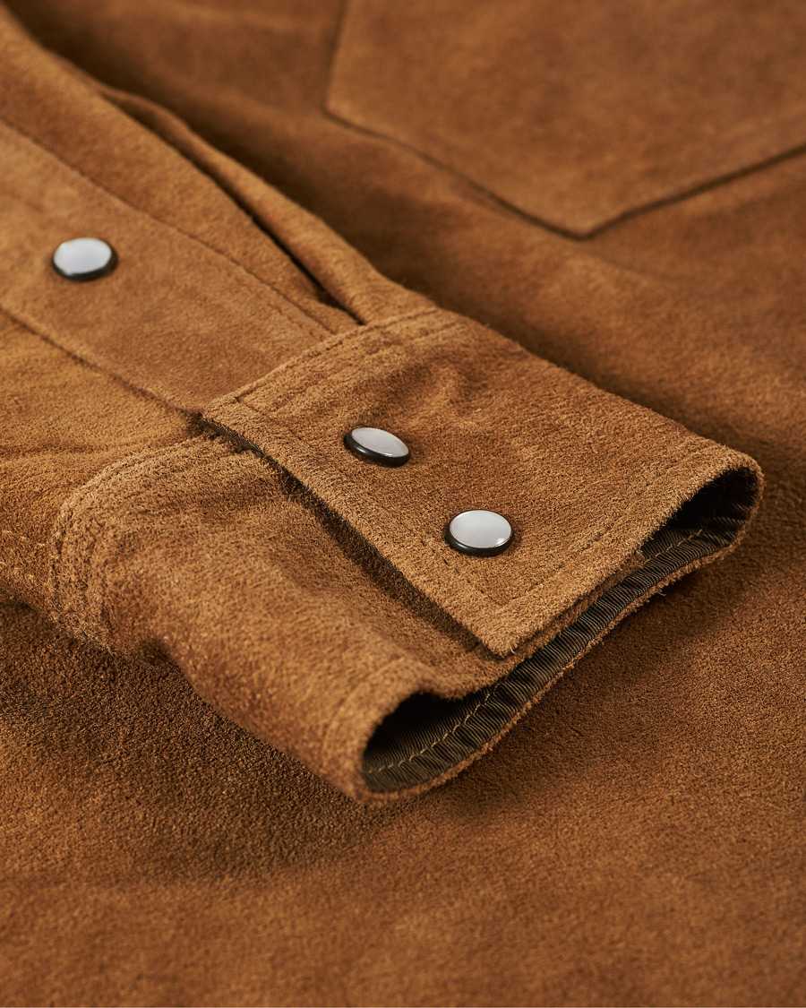Herre | Jakker | RRL | Lulworth Lined Leather Shirt Jacket Tan
