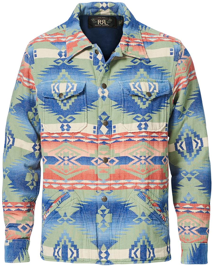 Herre | Skjorter | RRL | Brown Bear Shirt Jacket Sage/Blue