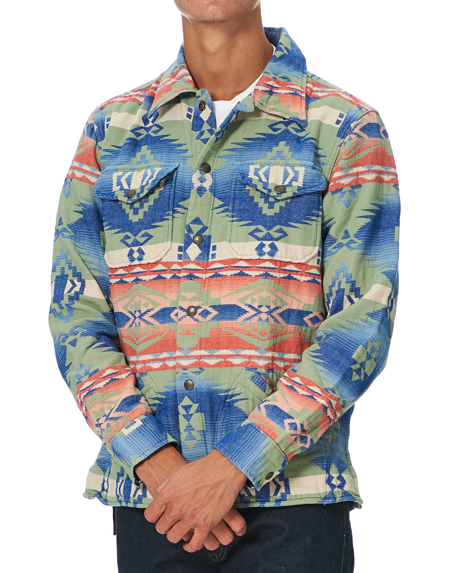 Herre | Skjorter | RRL | Brown Bear Shirt Jacket Sage/Blue