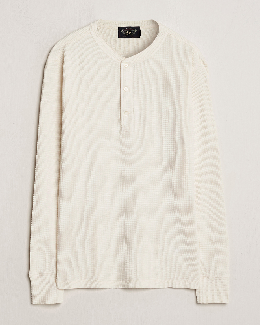 Herre | T-Shirts | RRL | Long Sleeve Henley Paper White
