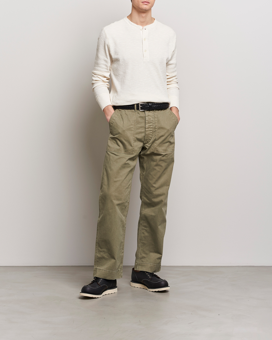 Herre | T-Shirts | RRL | Long Sleeve Henley Paper White