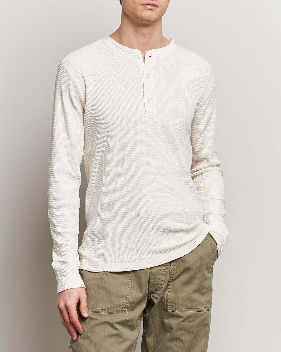 Herre | Henley trøjer | RRL | Long Sleeve Henley Paper White