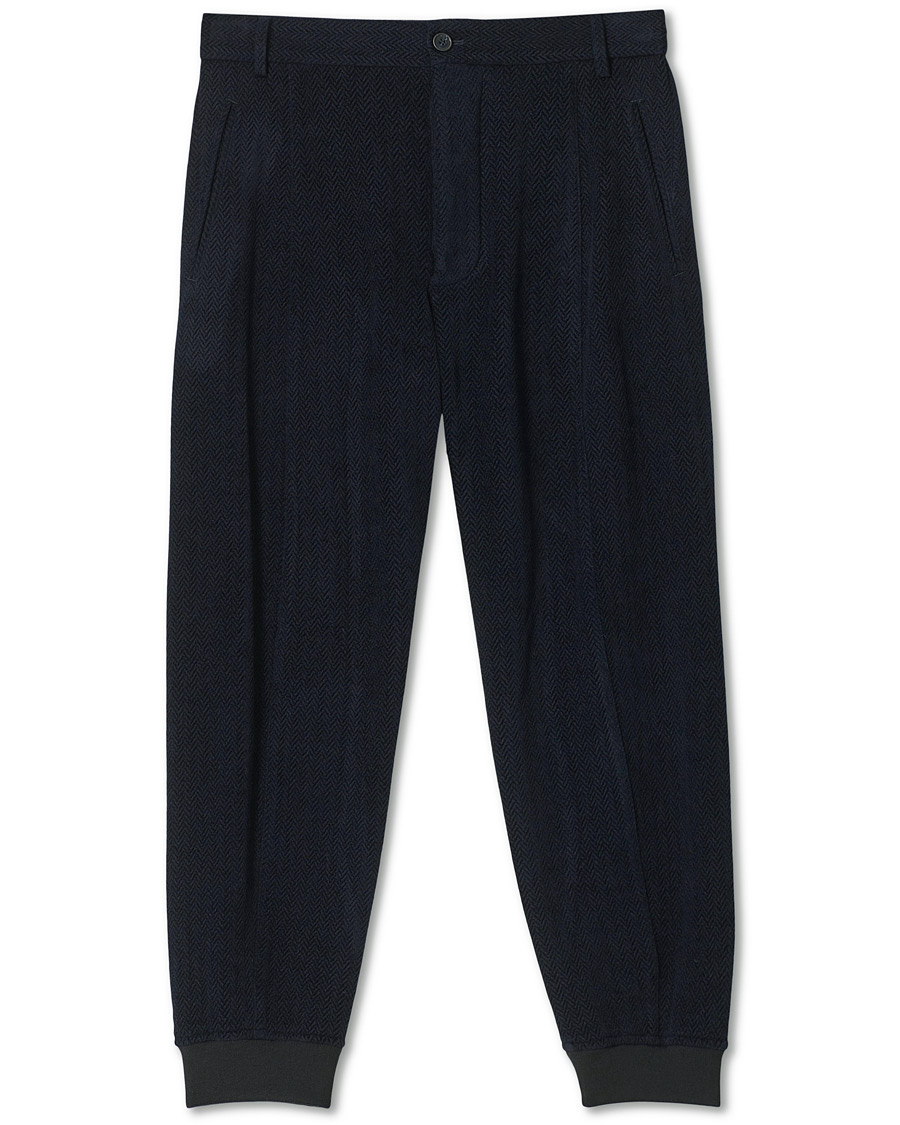 Herre | Bukser | Giorgio Armani | Chevron Wool Pants Navy