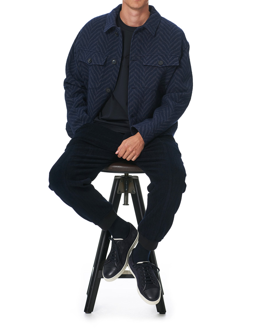 Herre | Bukser | Giorgio Armani | Chevron Wool Pants Navy