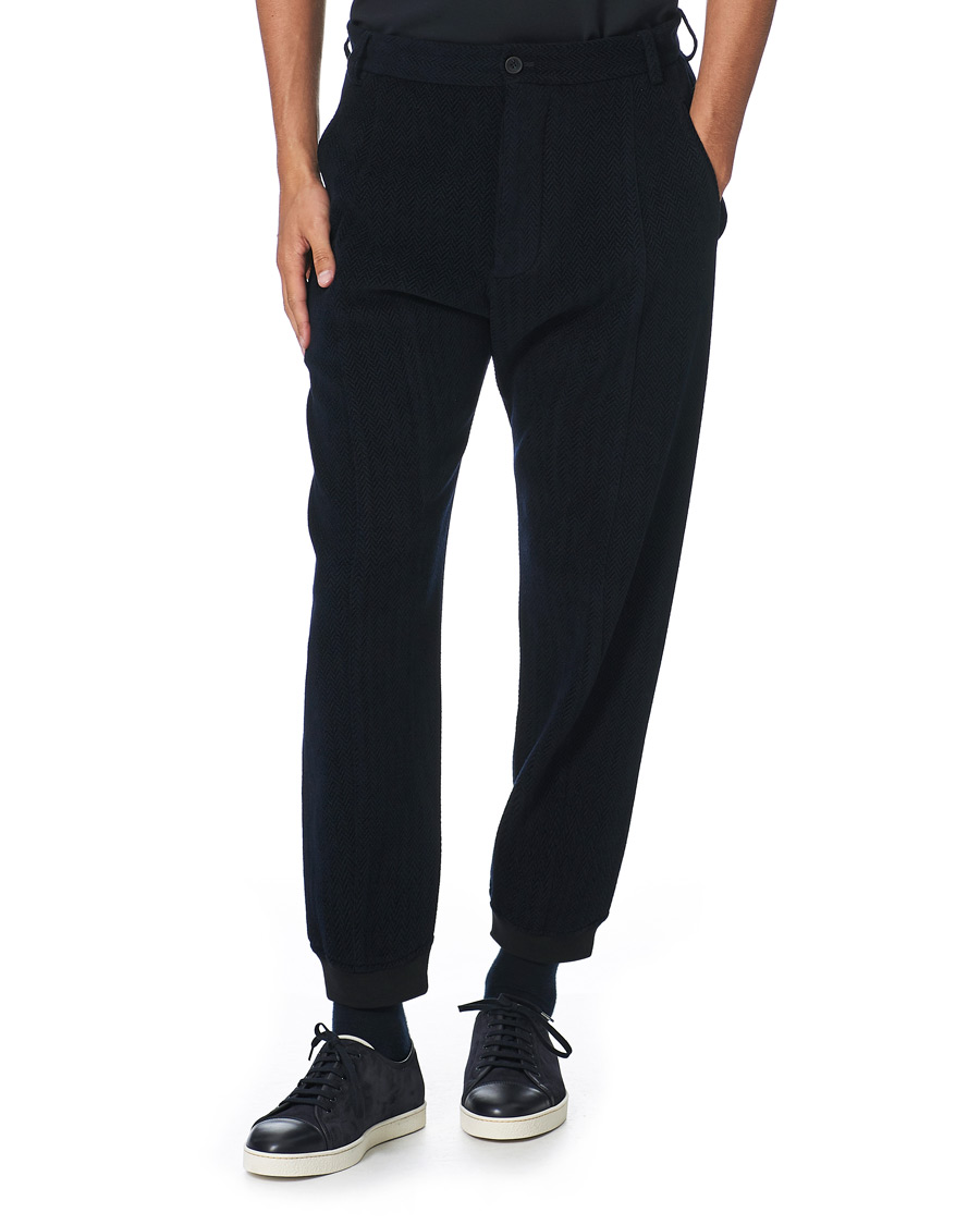 Herre | Bukser | Giorgio Armani | Chevron Wool Pants Navy
