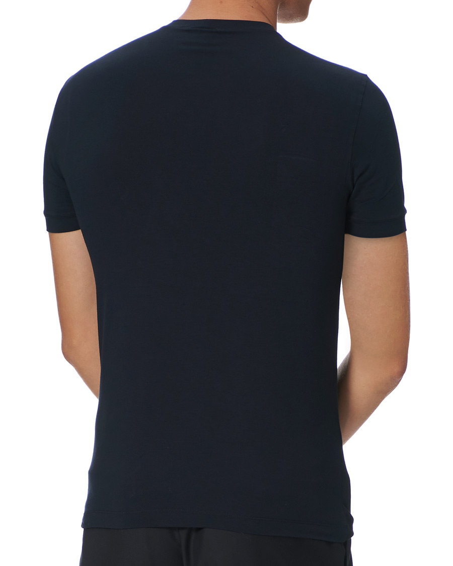 Herre | T-Shirts | Giorgio Armani | Embroidered Logo T-Shirt Navy