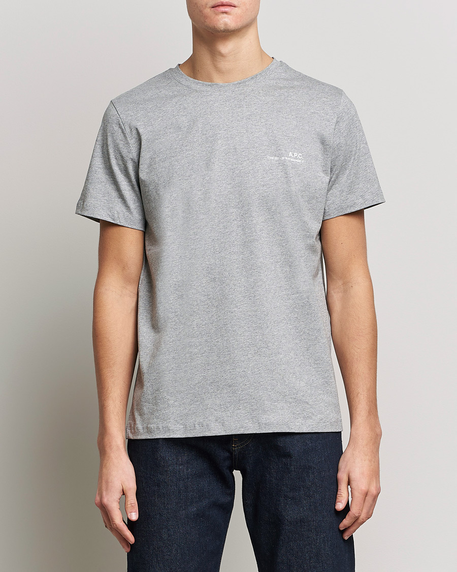 Herre | Kortærmede t-shirts | A.P.C. | Item Short Sleeve T-Shirt Heather Grey