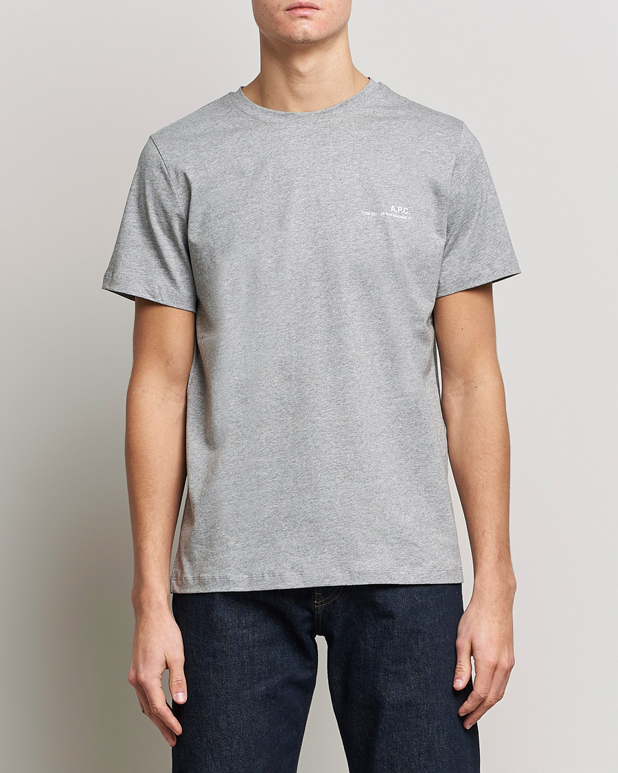 Herre | T-Shirts | A.P.C. | Item Short Sleeve T-Shirt Heather Grey