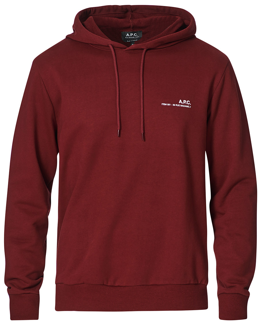 Herre | Trøjer | A.P.C. | Item Hoodie Burgundy