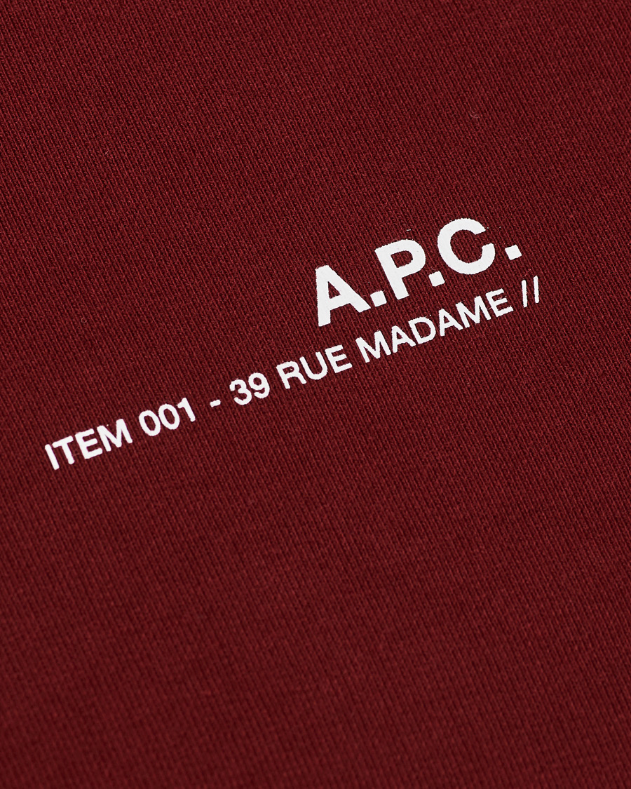 Herre | Trøjer | A.P.C. | Item Hoodie Burgundy