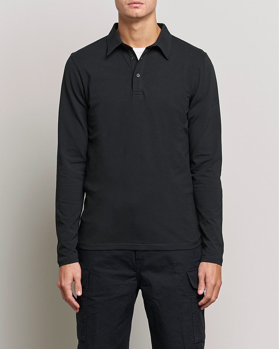 Herre | Trøjer | Bread & Boxers | Long Sleeve Jersey Polo Black