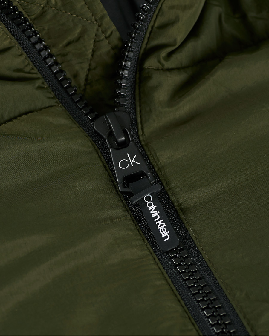 Herre | Jakker | Calvin Klein | Crinkle Nylon Puffer Jacket Dark Olive