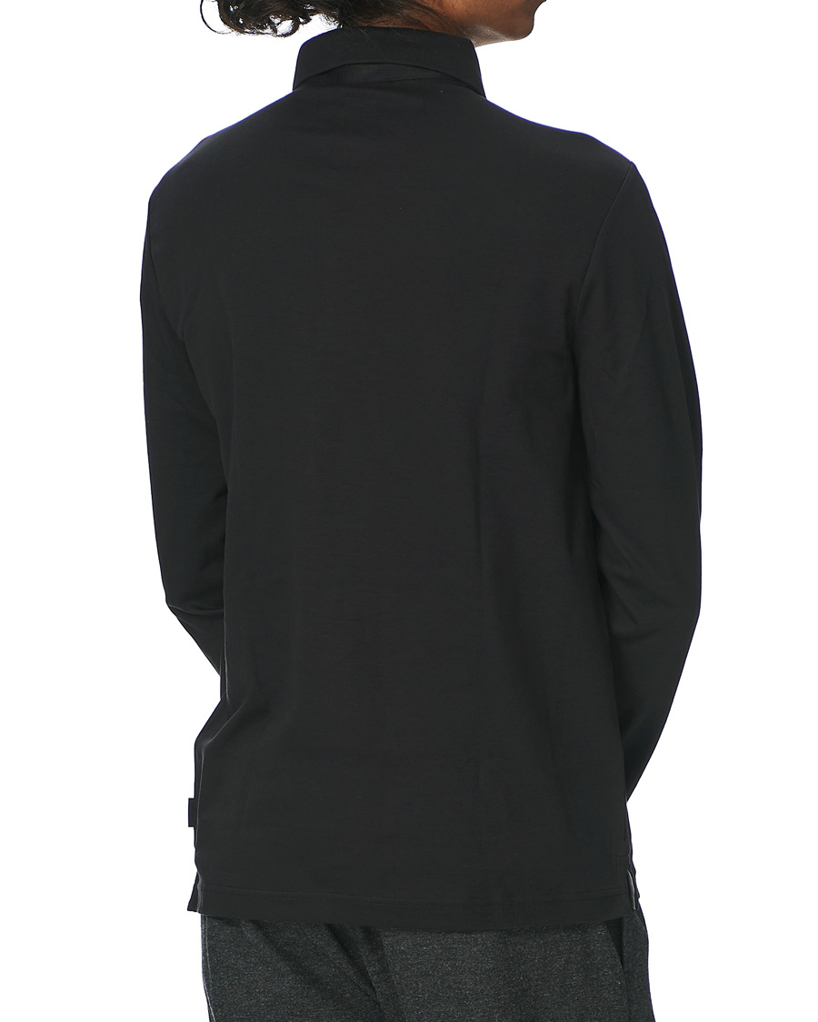 Herre | Trøjer | Calvin Klein | Slim Fit Liquid Touch Long Sleeve Polo Black