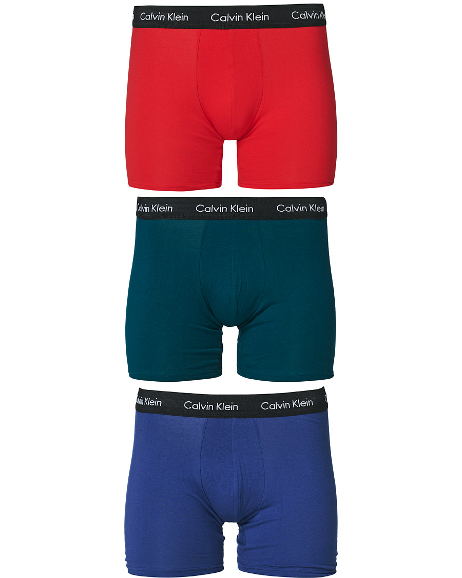 Herre | Undertøj | Calvin Klein | Cotton Stretch 3-Pack Boxer Breif Green/Navy/Red