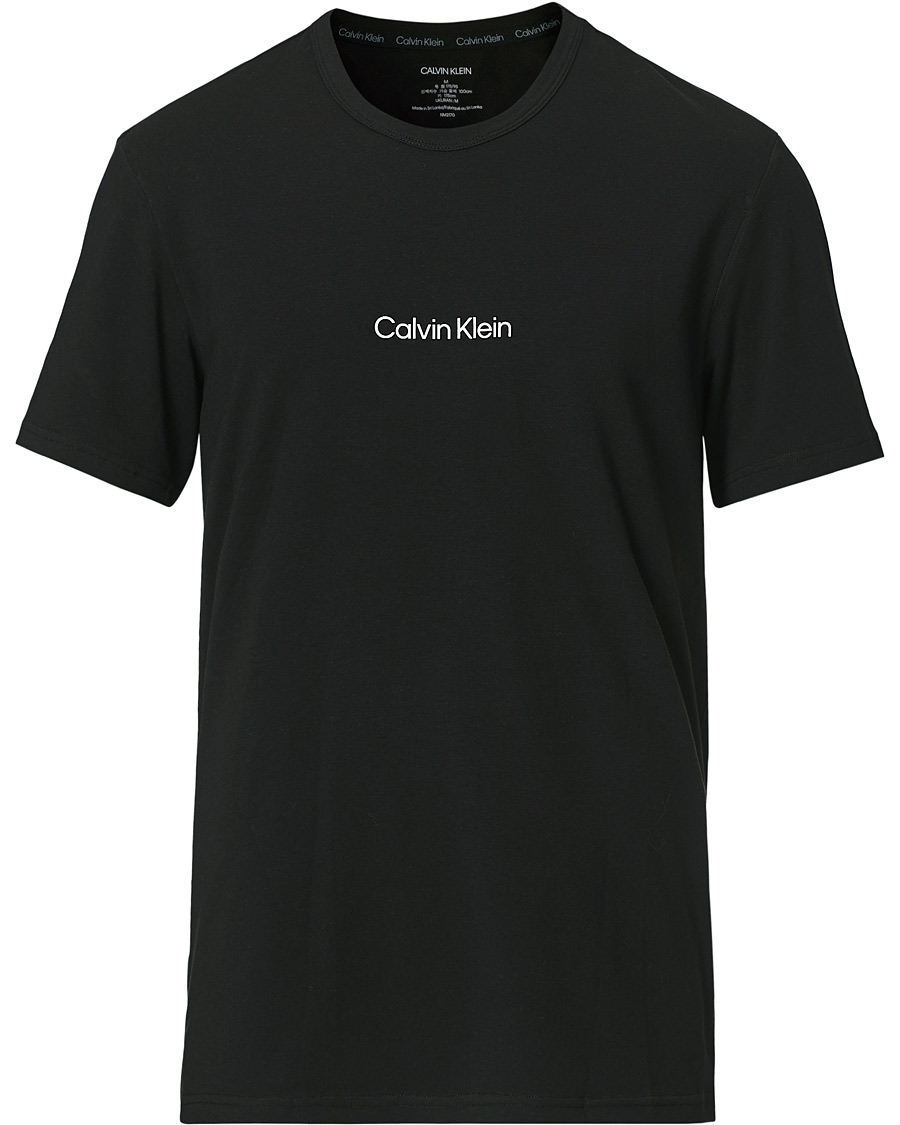 Herre | T-Shirts | Calvin Klein | Center Logo Crew Neck Tee Black
