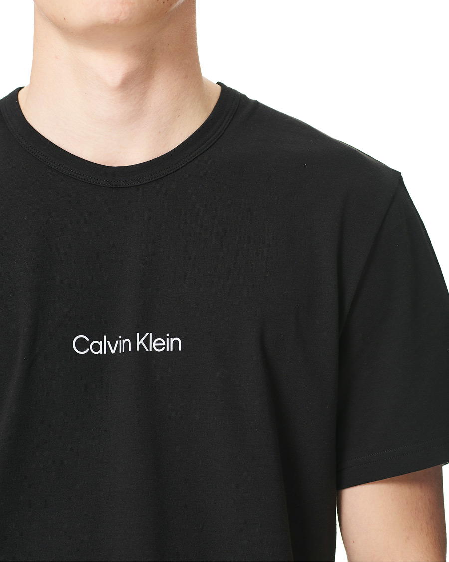Herre | T-Shirts | Calvin Klein | Center Logo Crew Neck Tee Black