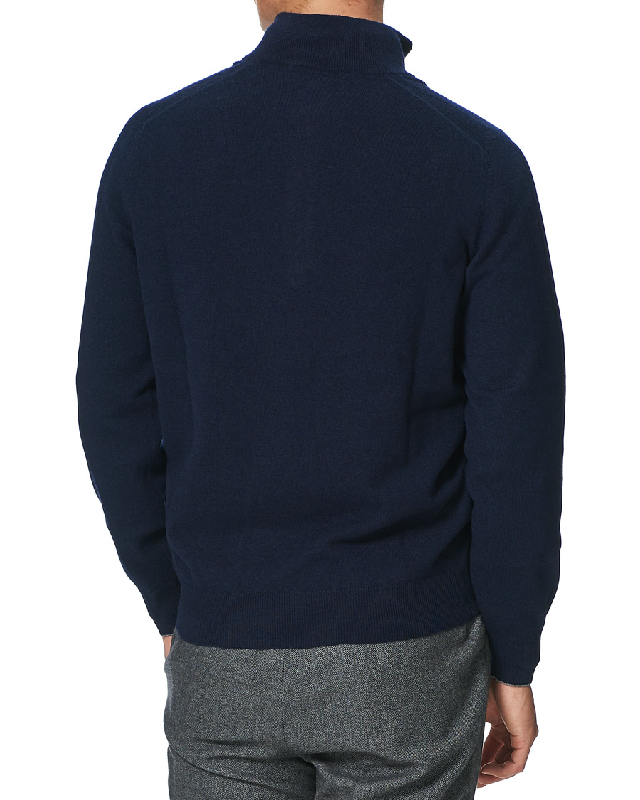 Herre | Trøjer | Brunello Cucinelli | 2 Ply Cashmere Half Zip Navy