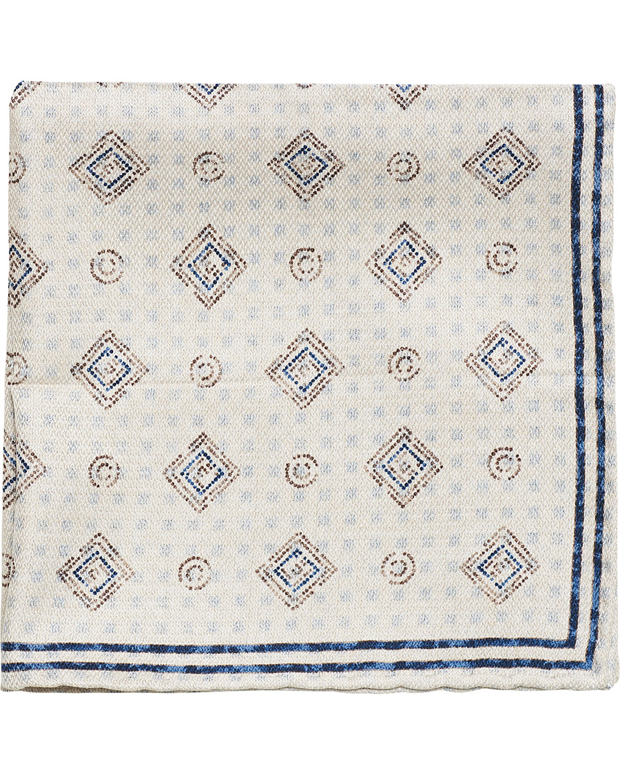Herre | Brunello Cucinelli Micro Pattern Silk Pocket Square Beige | Brunello Cucinelli | Micro Pattern Silk Pocket Square Beige