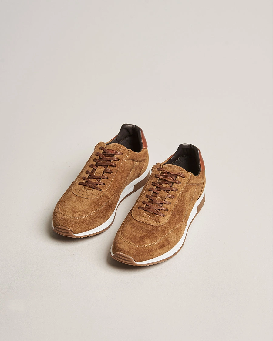 Herre |  | Design Loake | Bannister Running Sneaker Tan Suede