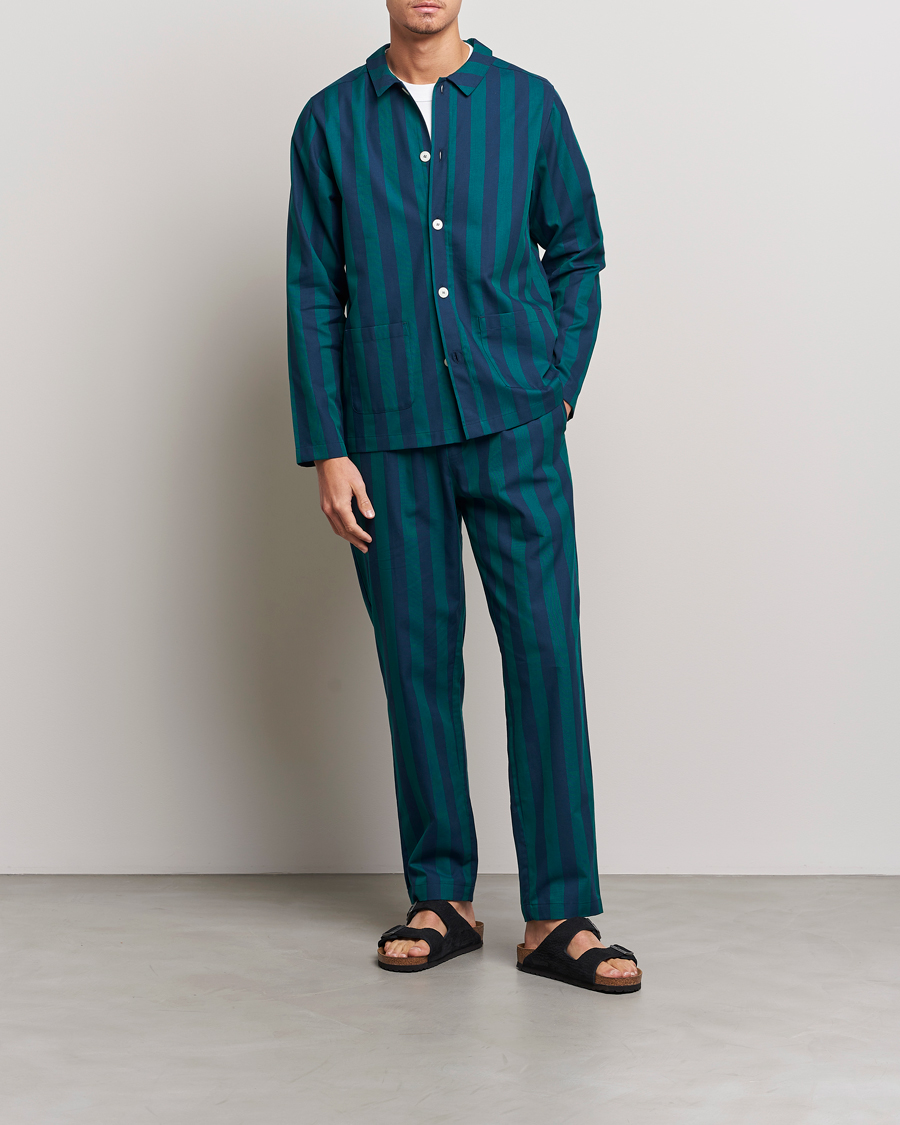 Herre | | Nufferton | Uno Striped Pyjama Set Blue/Green