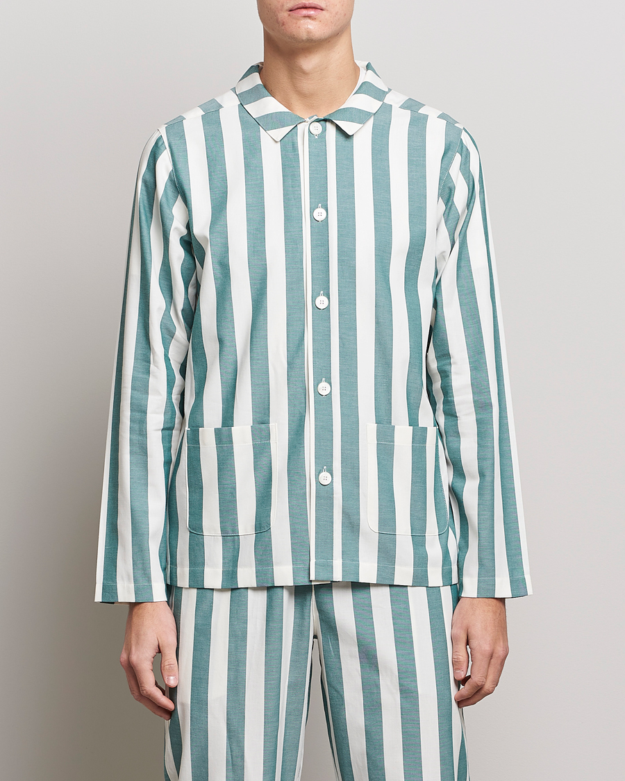Herre | Pyjamas & Morgenkåber | Nufferton | Uno Striped Pyjama Set Green/White