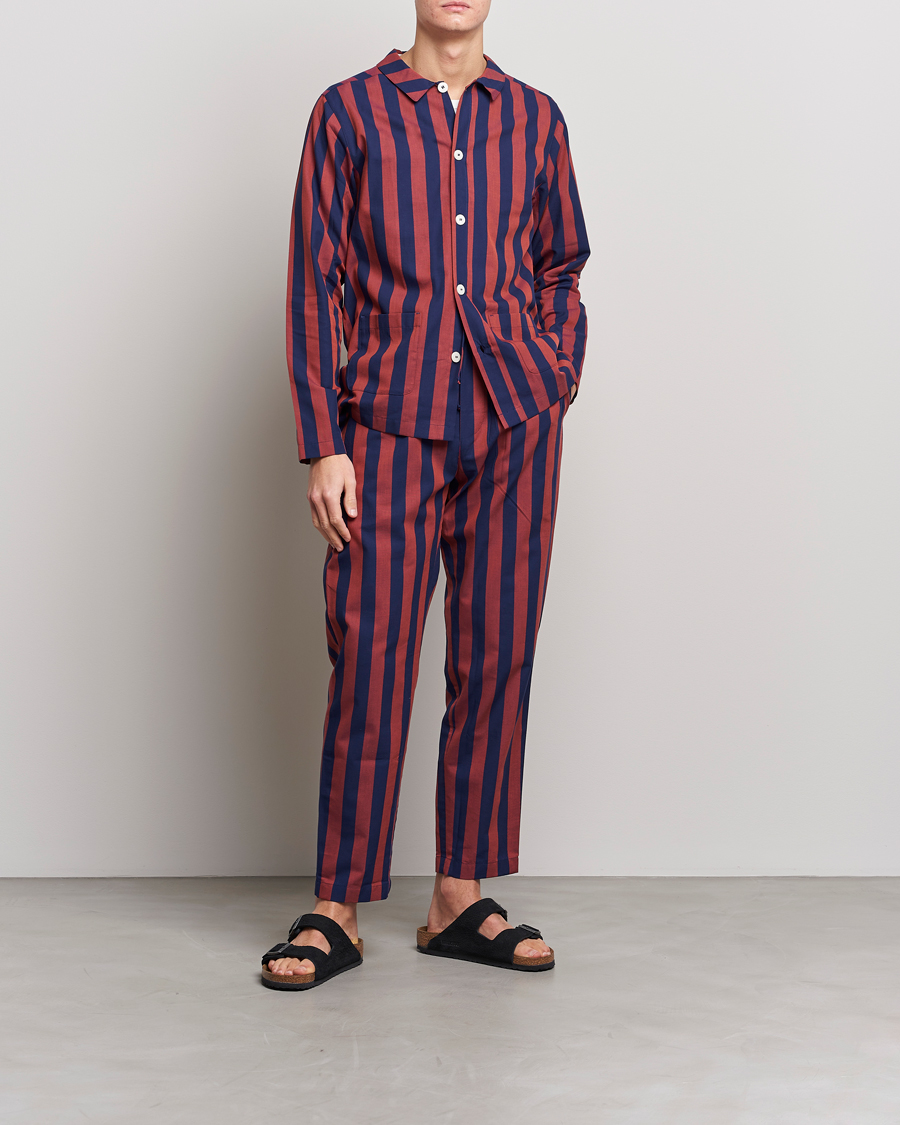 Herre | Pyjamas & Morgenkåber | Nufferton | Uno Striped Pyjama Set Blue/Red