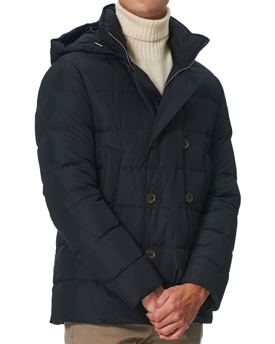 Herre | Jakker | Canali | Double Breasted Down Jacket Navy