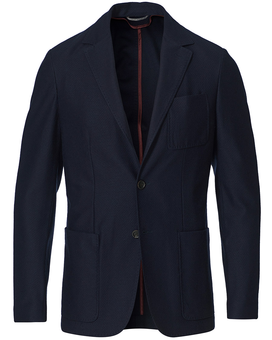 Herre | Blazere & jakker | Canali | Structured Wool Jersey Blazer Navy