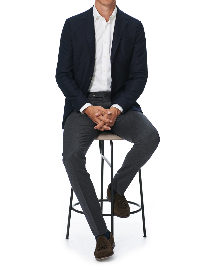 Herre | Blazere & jakker | Canali | Structured Wool Jersey Blazer Navy