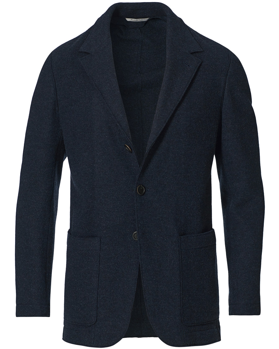 Herre | Blazere & jakker | Canali | Soft Wool Jersey Jacket Navy Melange