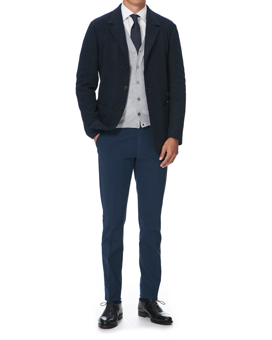 Herre | Blazere & jakker | Canali | Soft Wool Jersey Jacket Navy Melange