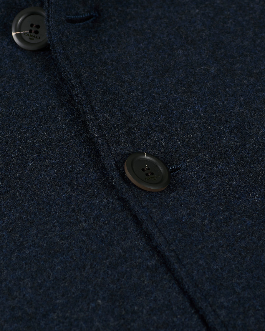 Herre | Blazere & jakker | Canali | Soft Wool Jersey Jacket Navy Melange