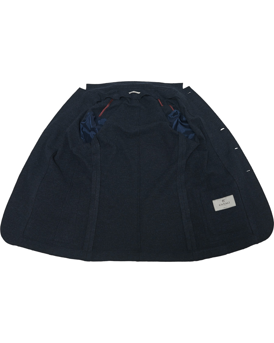 Herre | Blazere & jakker | Canali | Soft Wool Jersey Jacket Navy Melange