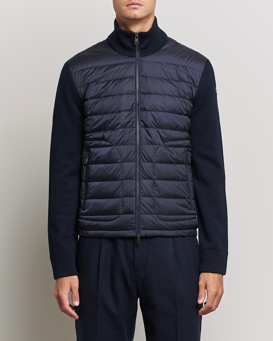 Herre | Trøjer | Moncler | Hybrid Zip Sweater Navy