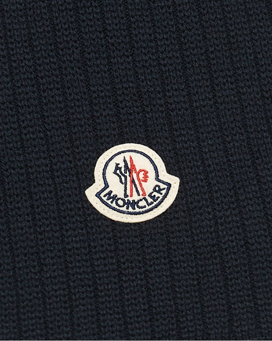 Herre | Moncler Ribbed Wool Scarf Navy | Moncler | Ribbed Wool Scarf Navy