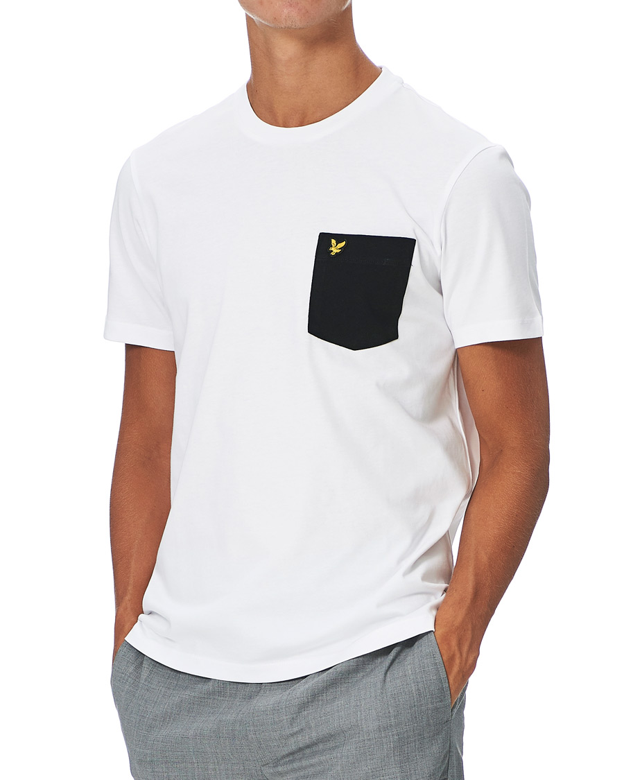 Herre | T-Shirts | Lyle & Scott | Organic Cotton Contrast Pocket Tee White/Jet Black