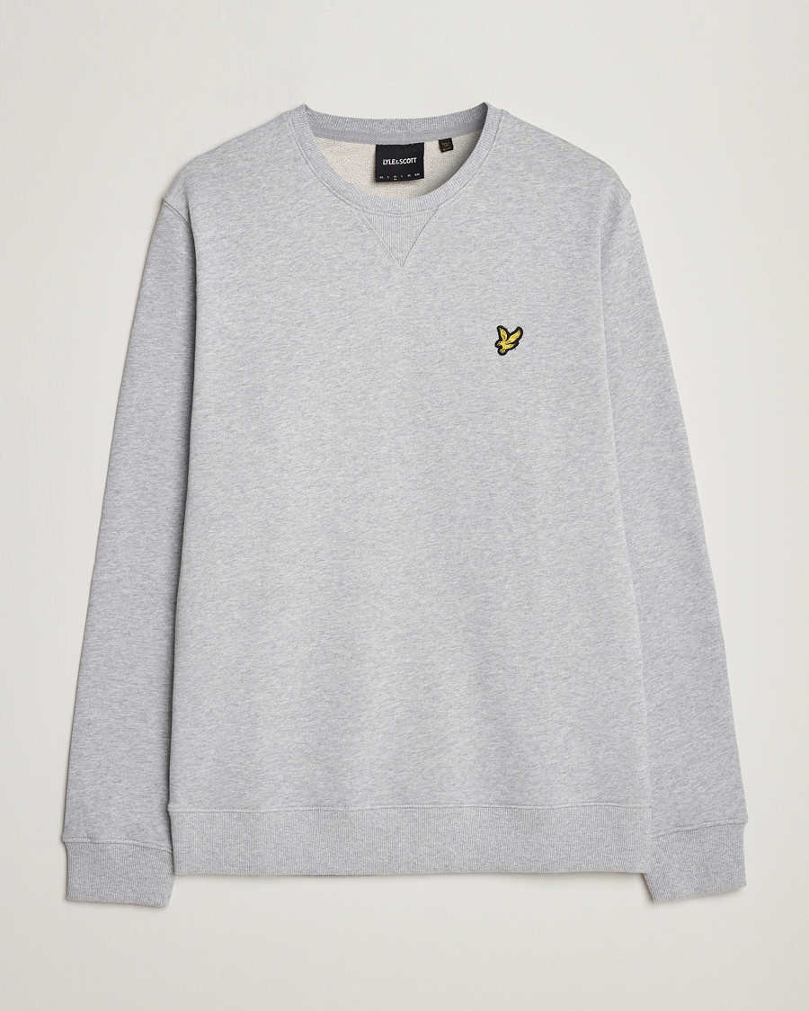 Herre | Trøjer | Lyle & Scott | Crew Neck Cotton Sweatershirt Light Grey Marl