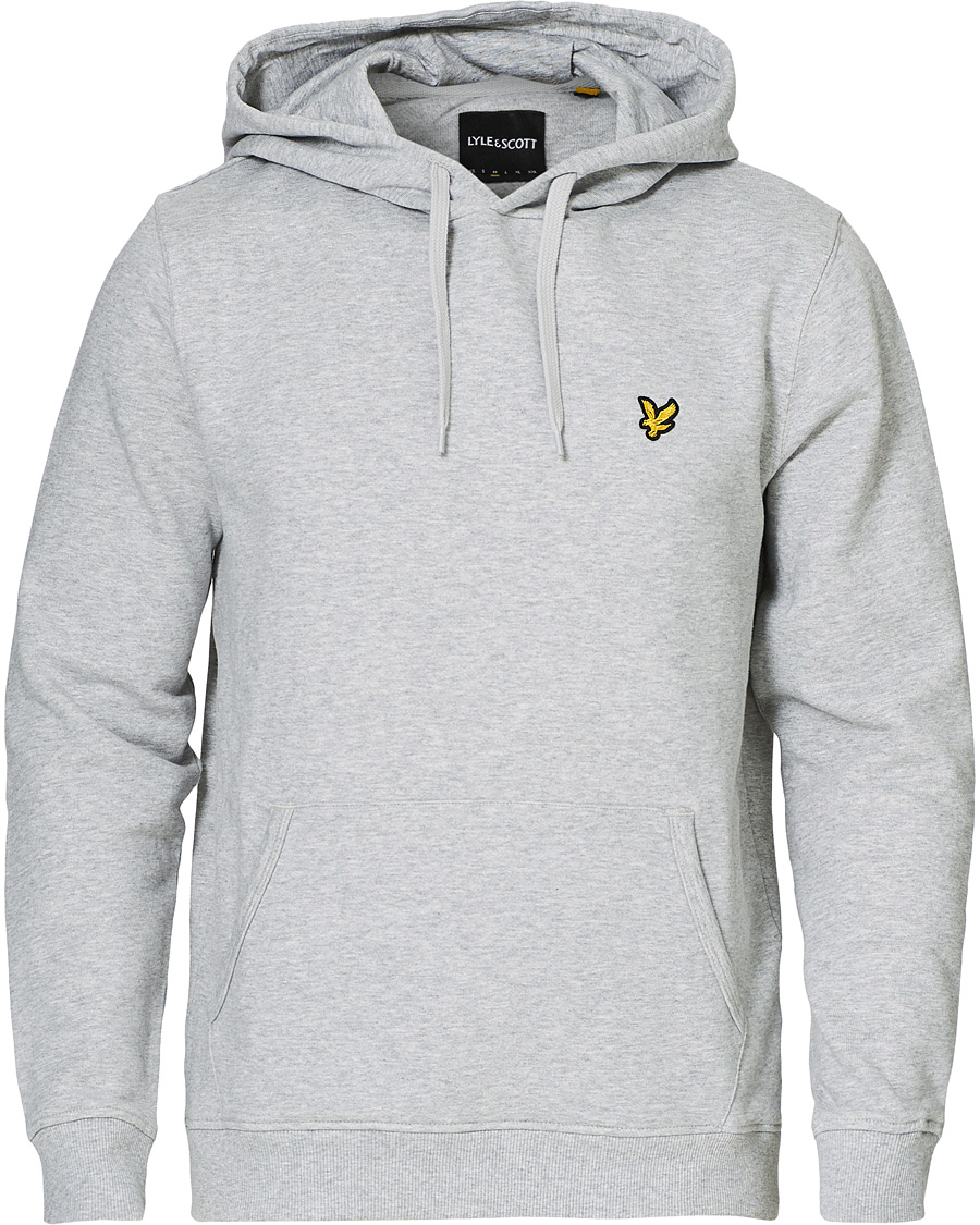 Herre | Trøjer | Lyle & Scott | Organic Cotton Pullover Hoodie Light Grey Melange