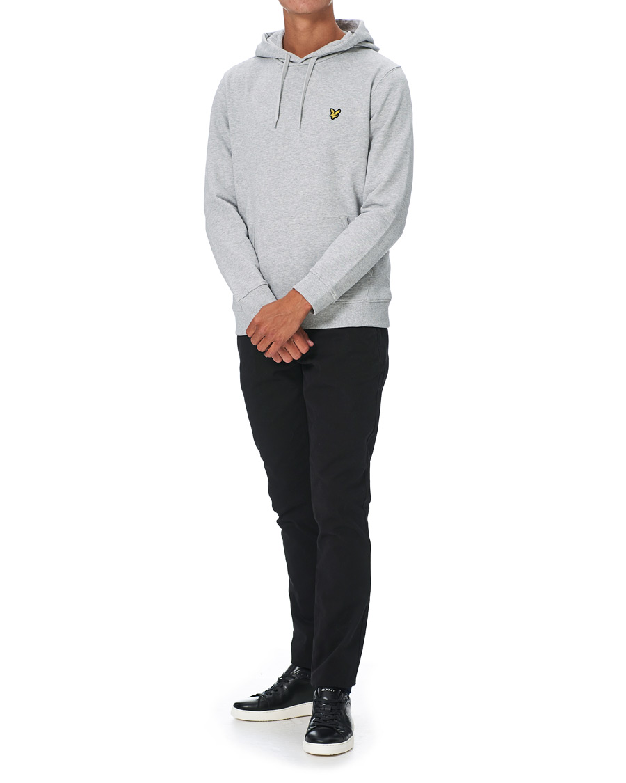 Herre | Trøjer | Lyle & Scott | Organic Cotton Pullover Hoodie Light Grey Melange